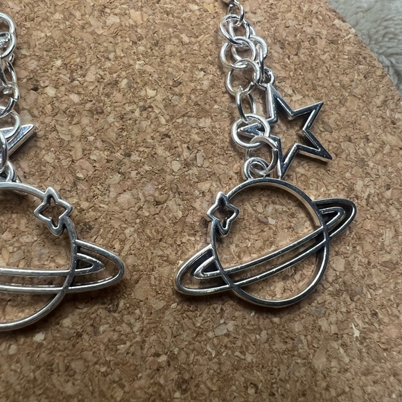 Saturn & Star Earrings - Picture 2 of 3